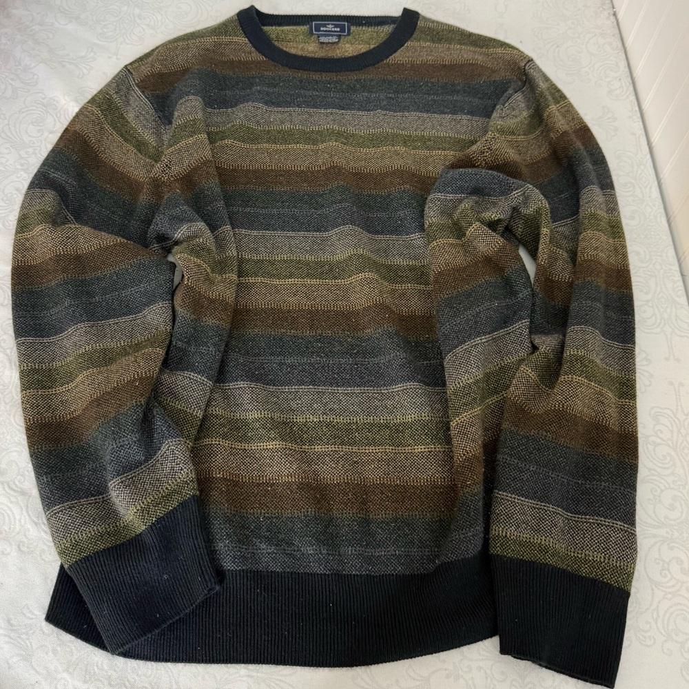 Dockers Vintage Striped Knit Sweater Size XL